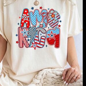 Patriotic Graphic Tee - Cream